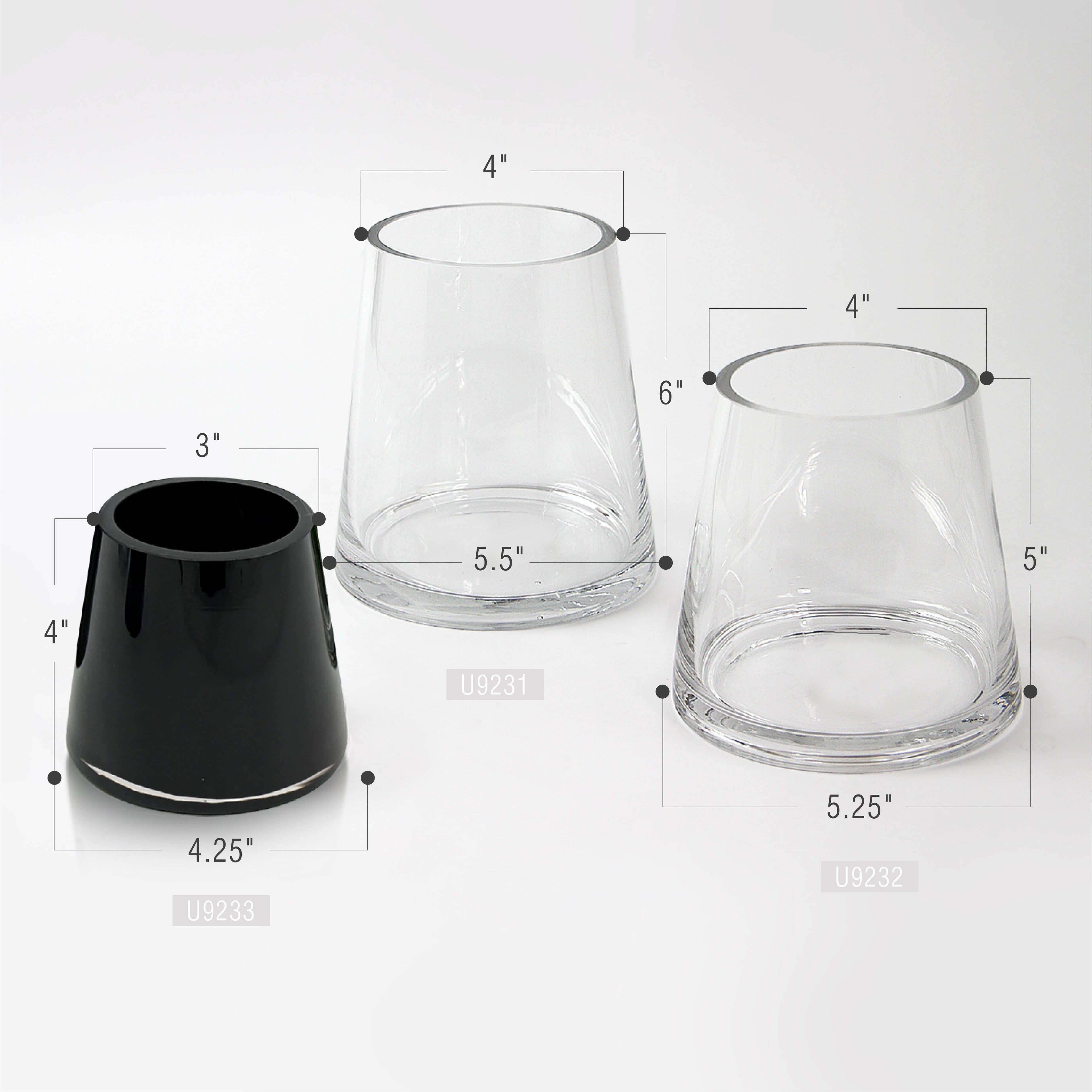 Vase en verre coloré uni de qualité supérieure