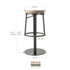Tabouret de bar pivotant Aero avec repose-pieds intégré