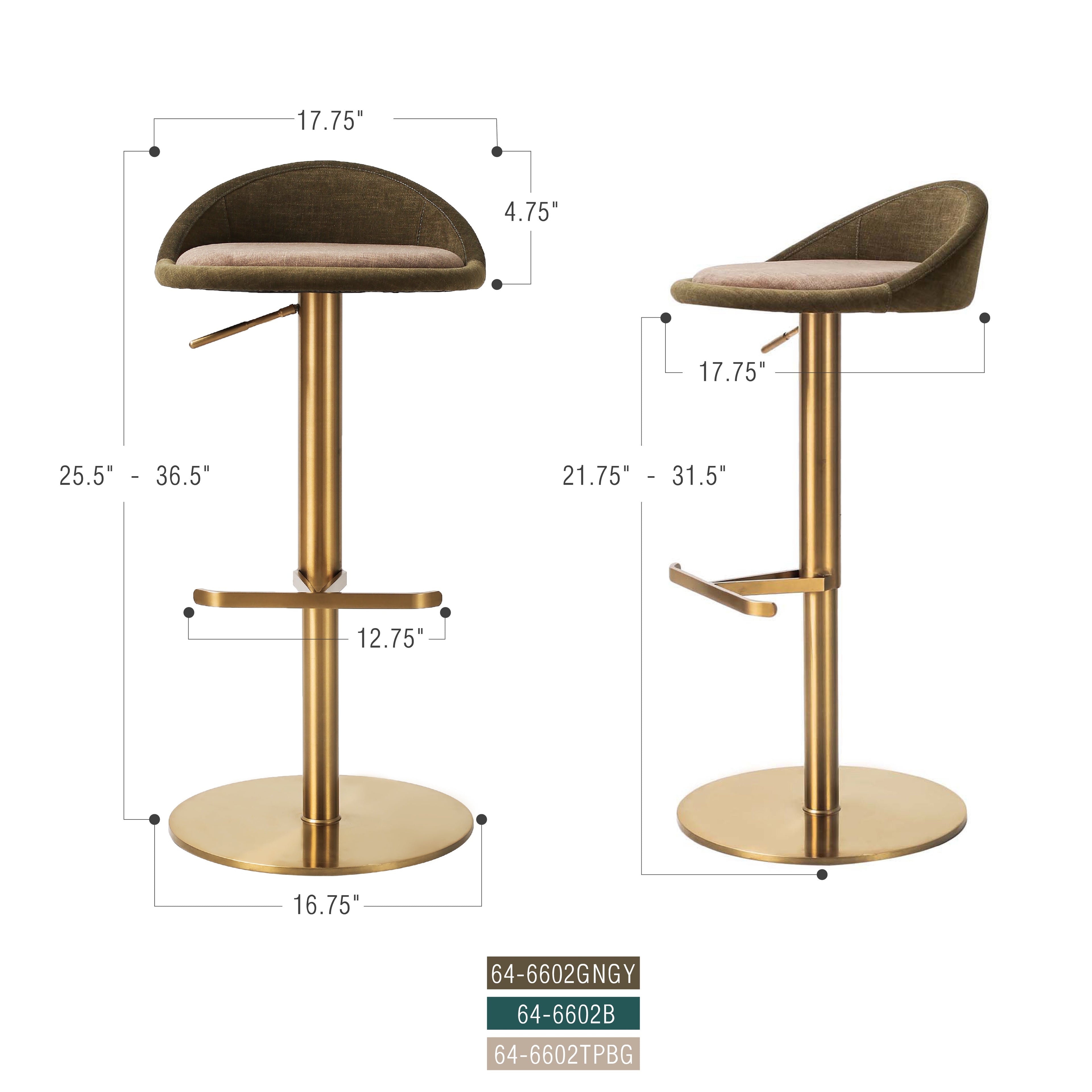 Tabouret de bar pivotant Eclipse