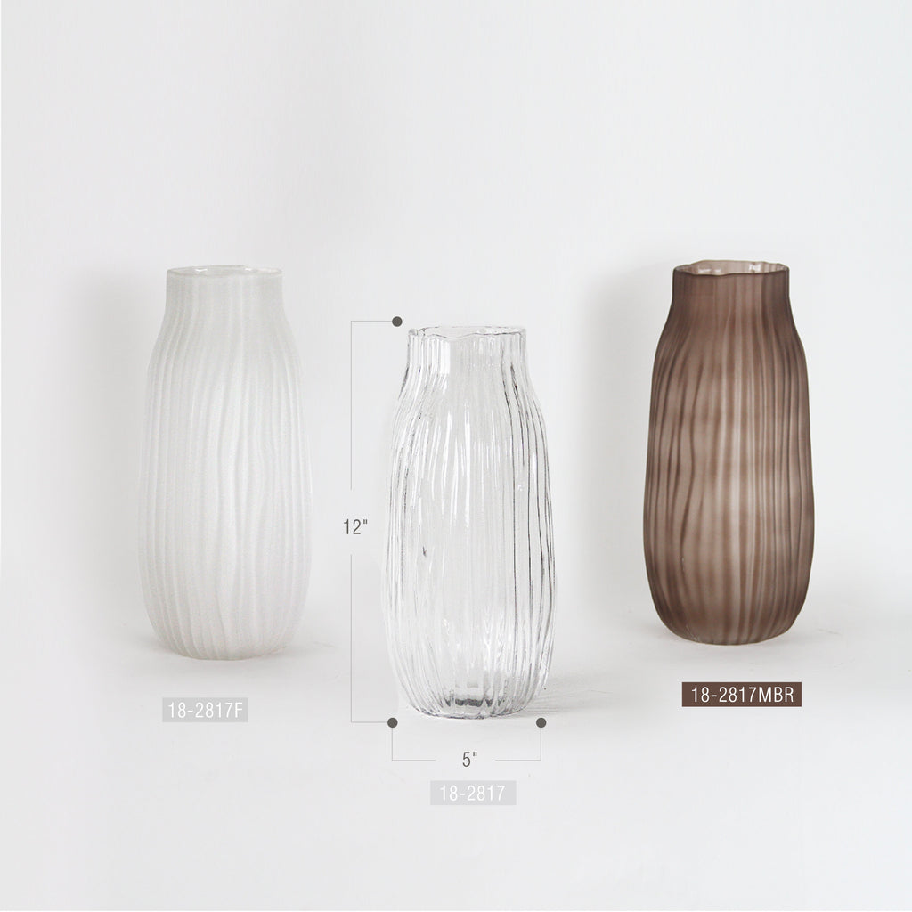 Vase en verre à rayures veinées