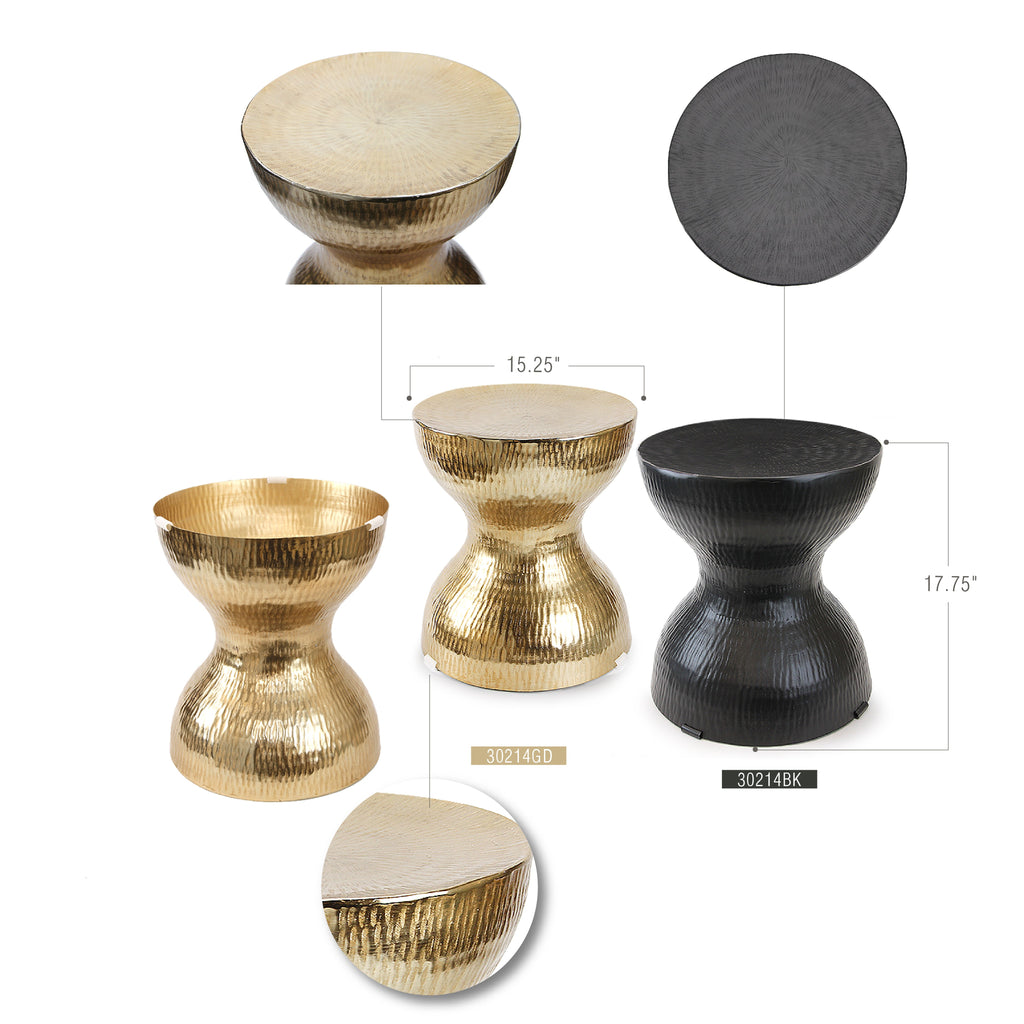 Table d'appoint en aluminium martelé