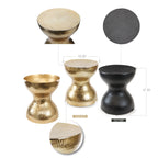 Table d'appoint en aluminium martelé