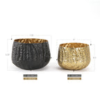 Pot de fleurs conique rond en aluminium broyé