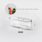 Vase ovale en verre de 16,5 cm de long / Centre de table