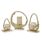 Porte-bougie halo doré