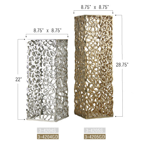 Socle d'exposition en forme de brindille métallique