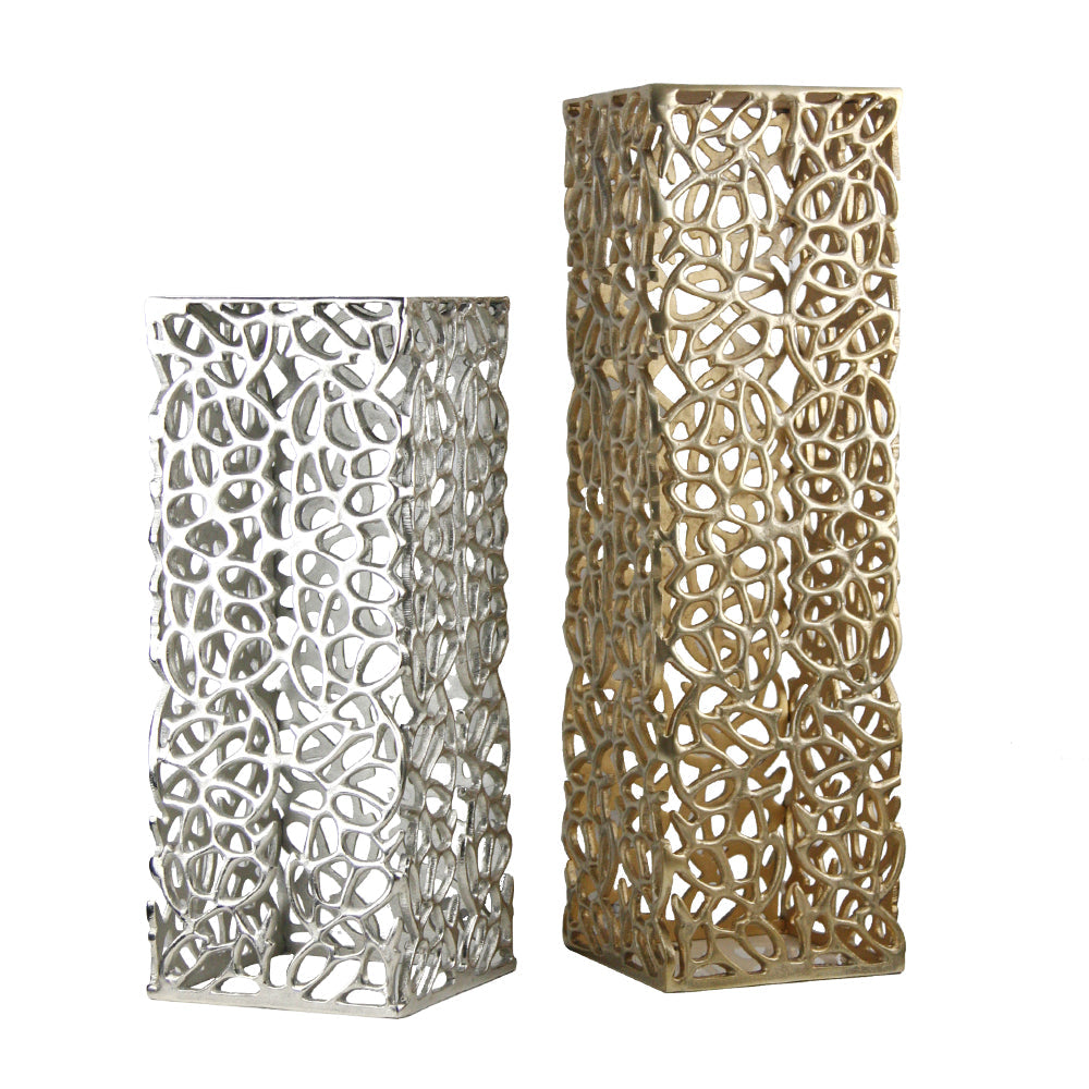 Socle d'exposition en forme de brindille métallique