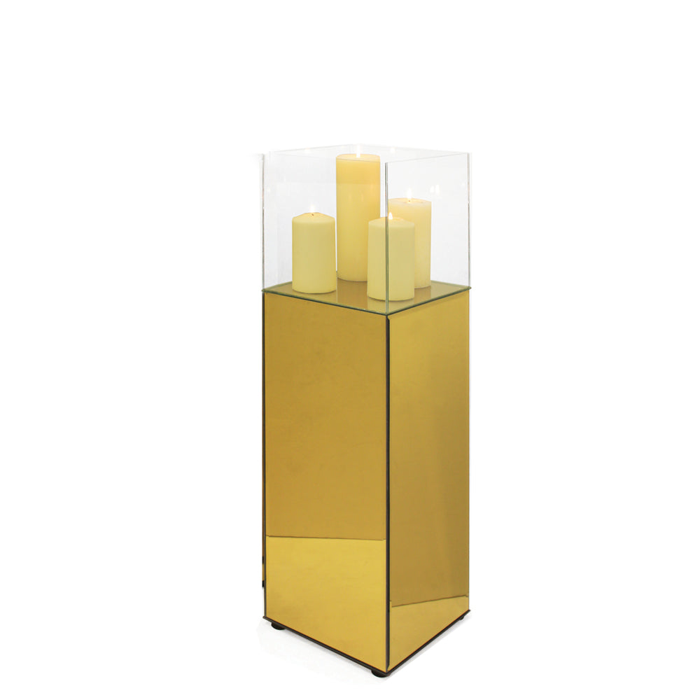 Présentoir rectangulaire pour bougies flottantes sur colonne ou sur piédestal