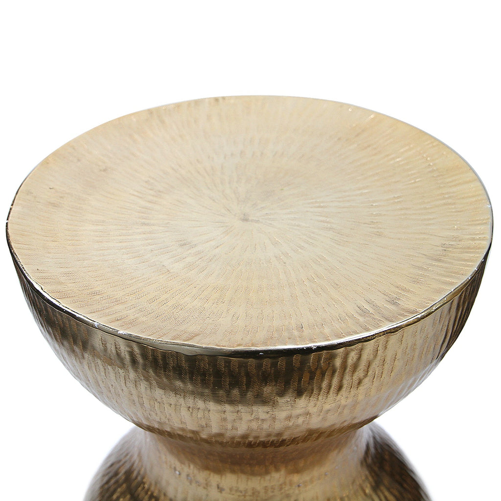 Table d'appoint en aluminium martelé