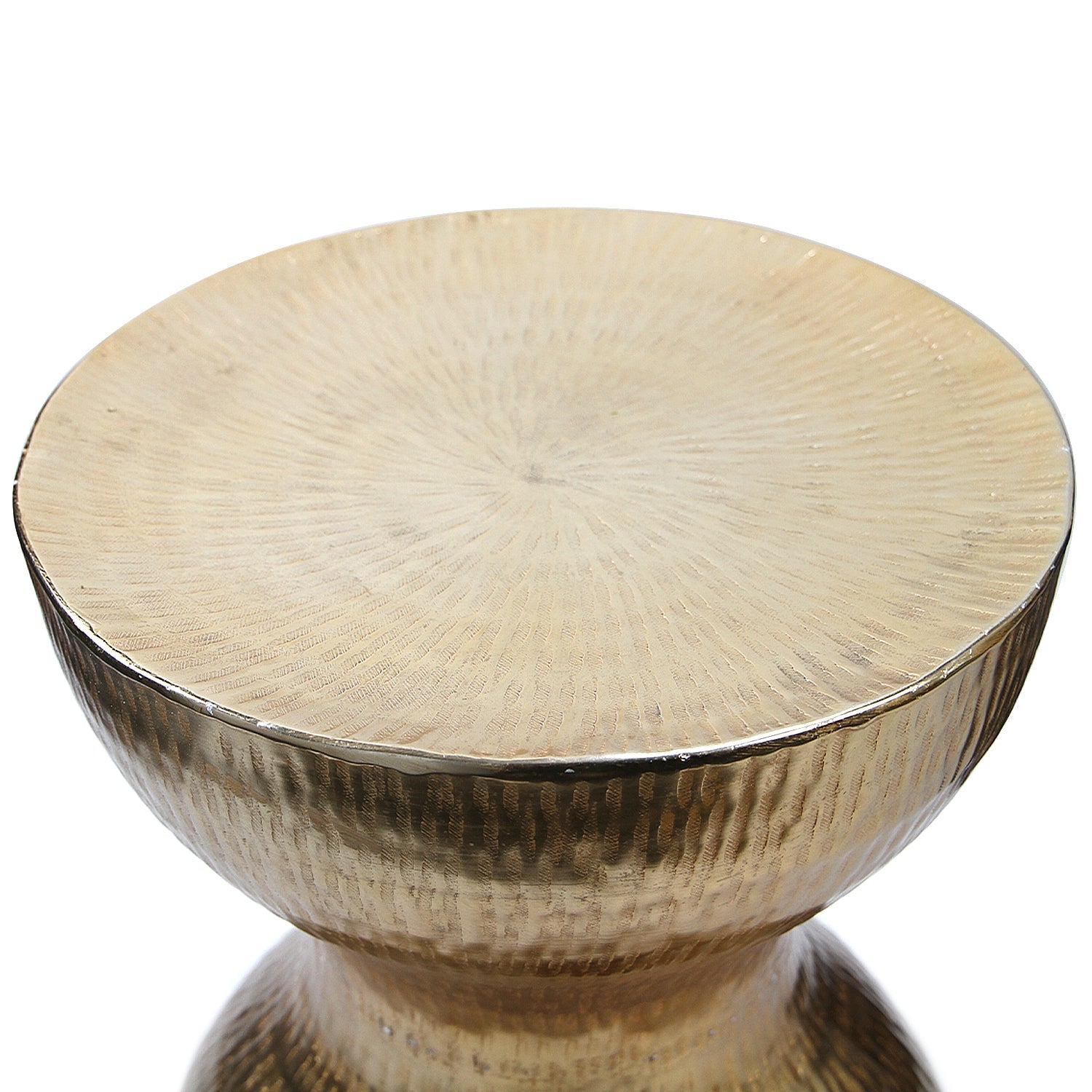 Table d'appoint en aluminium martelé