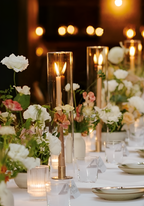 Bougeoirs ouragan en verre en forme de cheminée (lot de 6)