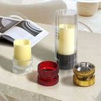 Bougeoirs en verre pour bougies piliers (lot de 6)