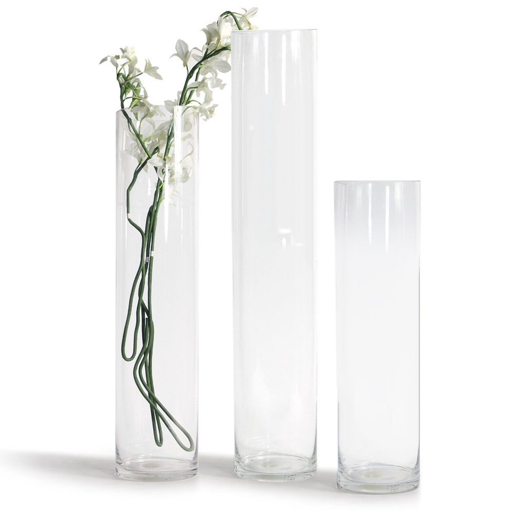Vase cylindrique en verre (lot de 2)