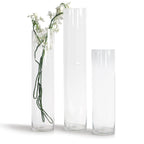Vase cylindrique en verre (lot de 2)