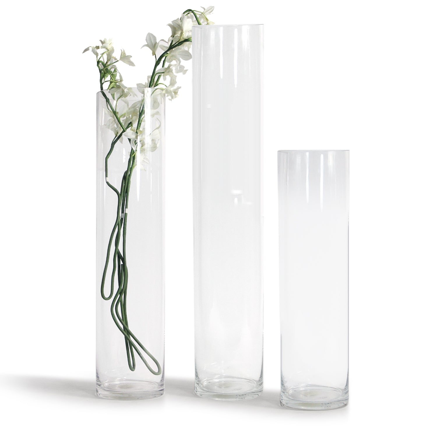 Vase cylindrique en verre (lot de 2)