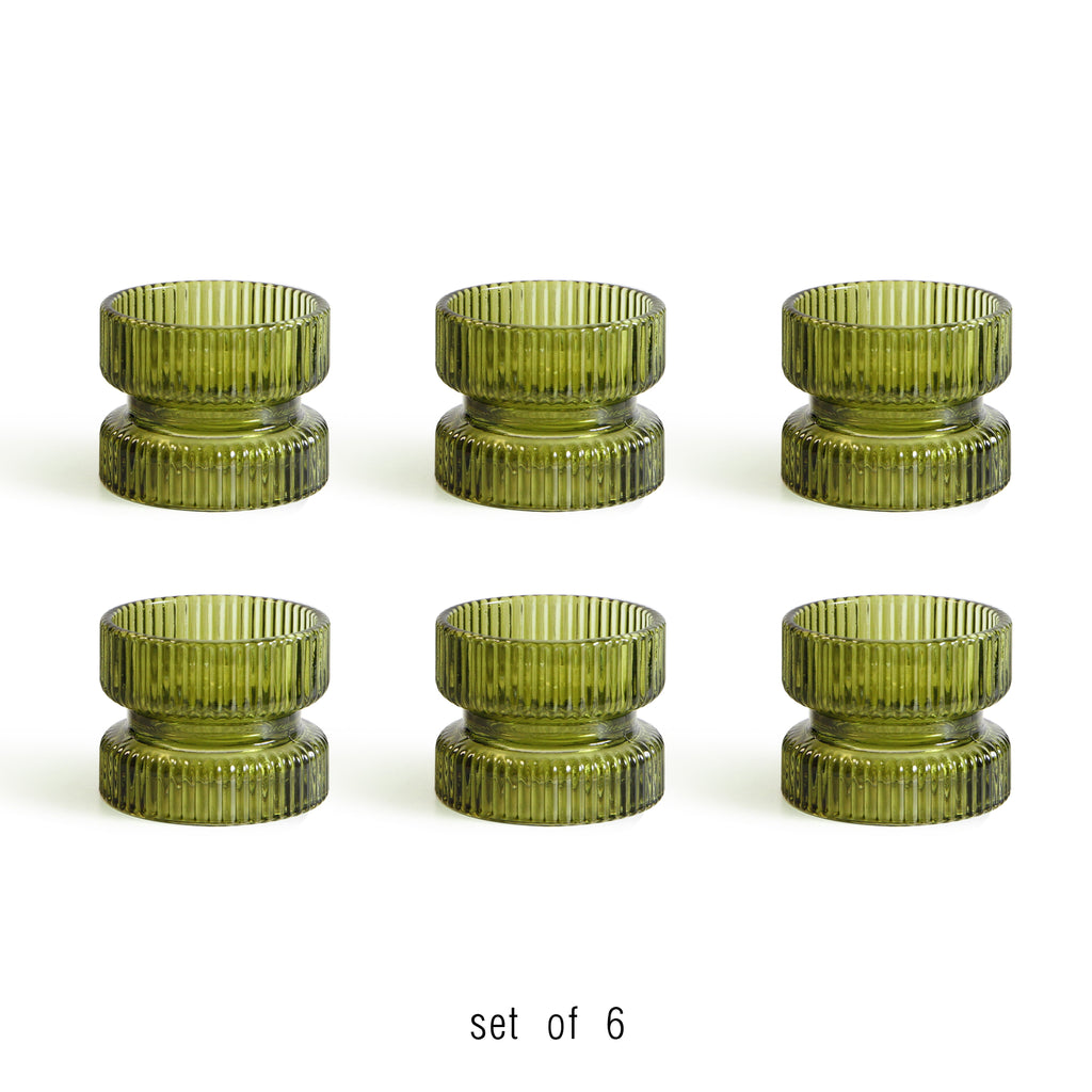 Bougeoirs en verre pour bougies piliers (lot de 6)