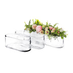 Vase ovale en verre de 16,5 cm de long / Centre de table