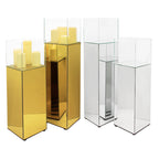 Présentoir rectangulaire pour bougies flottantes sur colonne ou sur piédestal