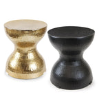 Table d'appoint en aluminium martelé