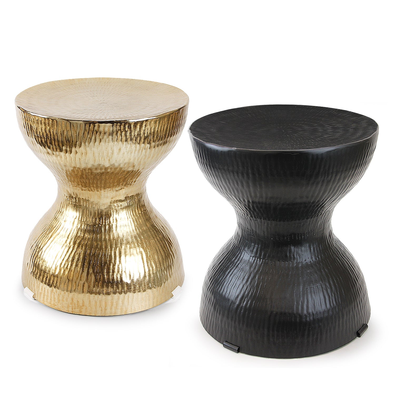 Table d'appoint en aluminium martelé