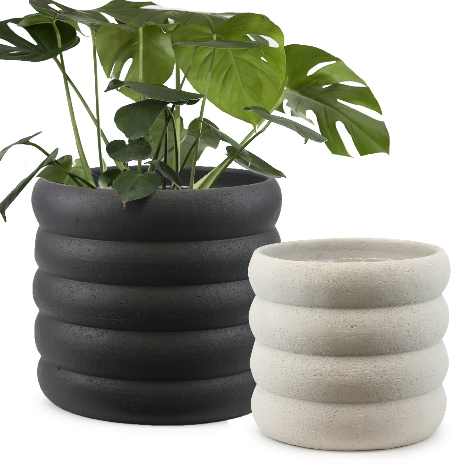 Pot de fleurs arrondi en terre cuite