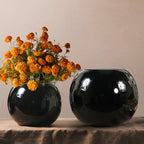 Vase bulle en verre noir