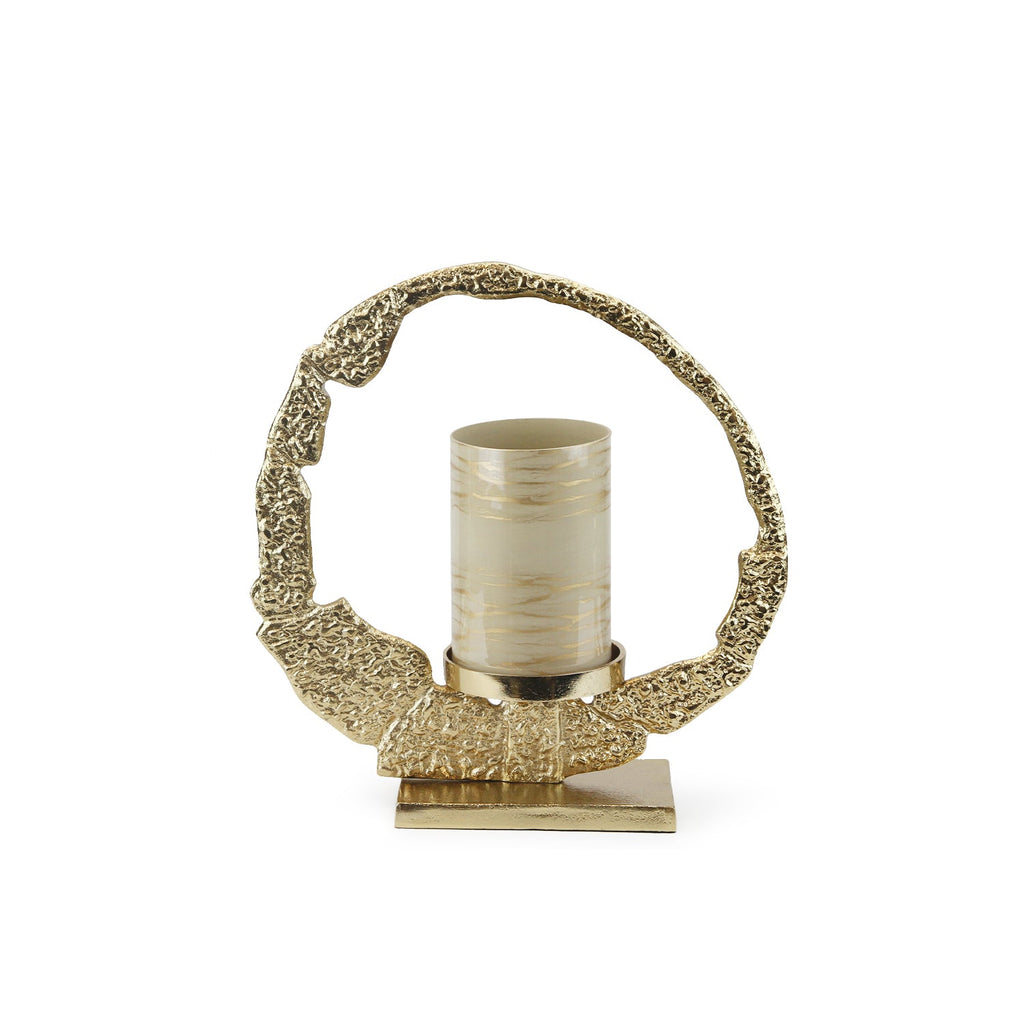 Porte-bougie halo doré
