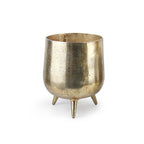 Pot rond en métal trépied