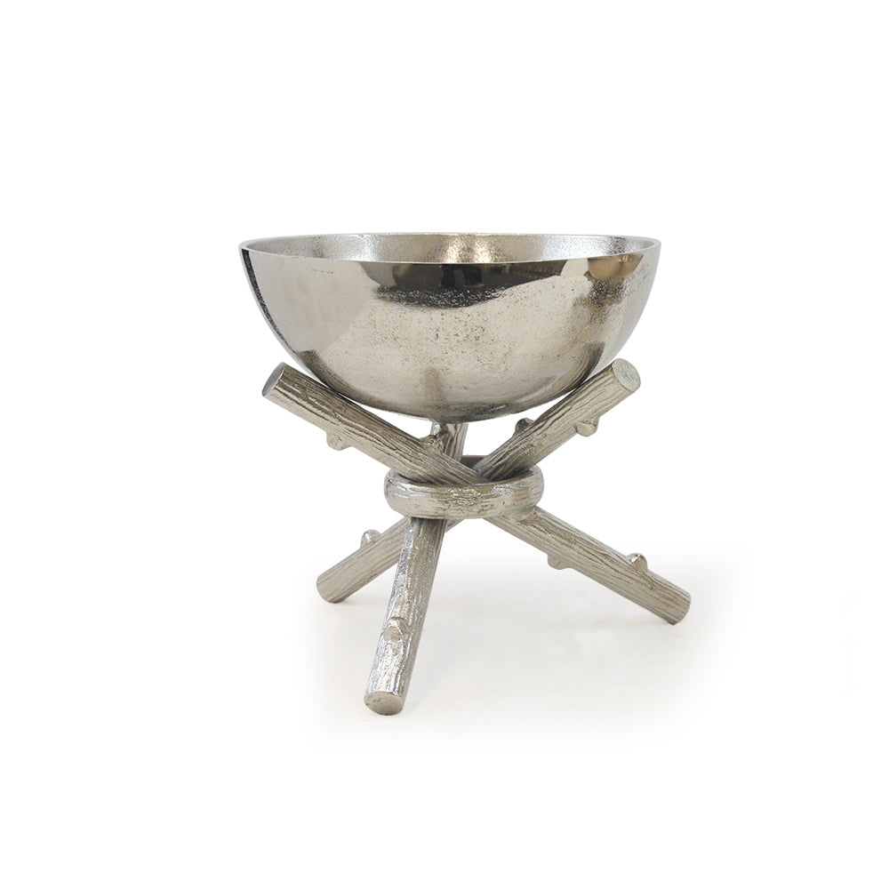 Bol en métal pour feu de camp sur support