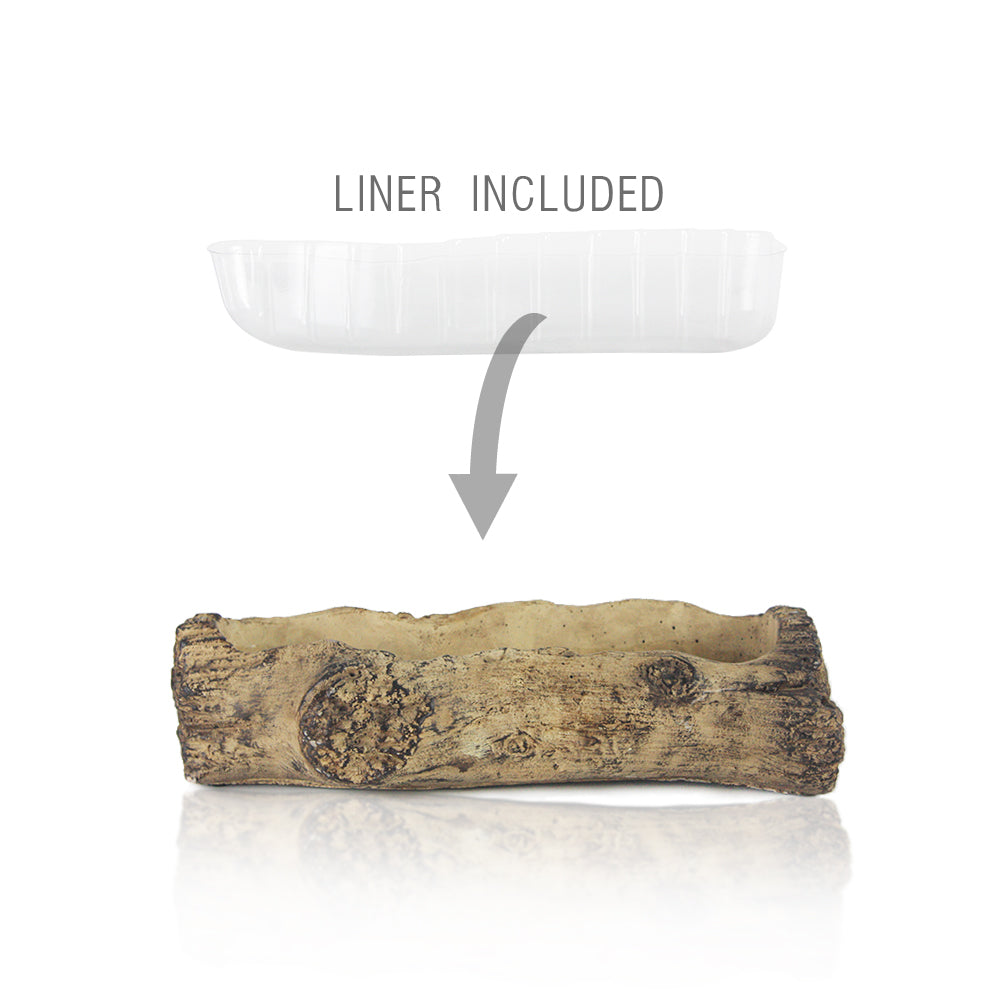 Jardinière en céramique en forme de bûche