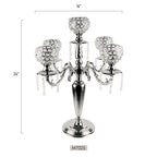 Candélabre suspendu en cristal à 5 ​​bras