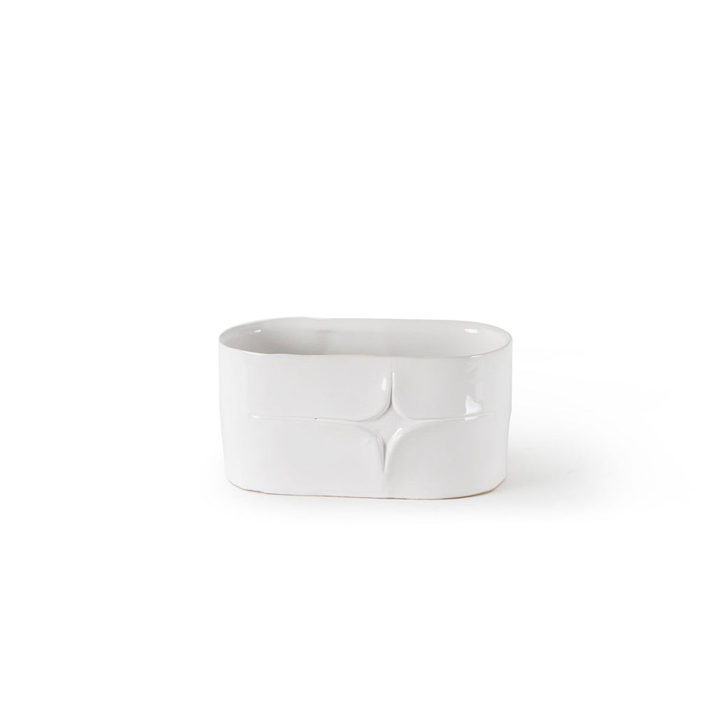 Pot décoratif ovale en céramique