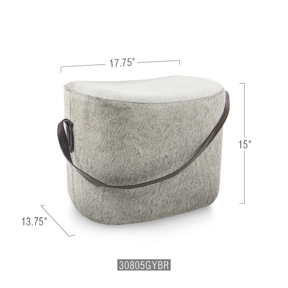 Pouf/Repose-pieds gris chiné