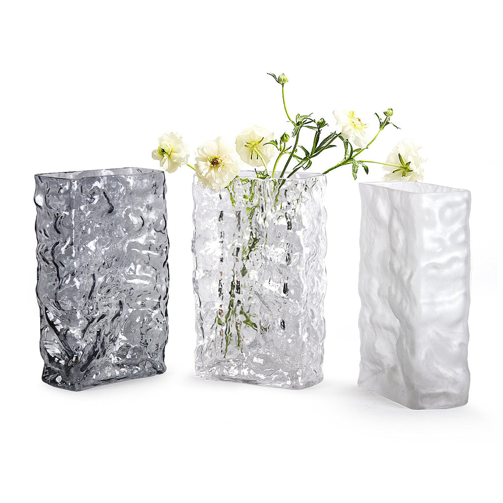 Vase rectangulaire en verre Glacial