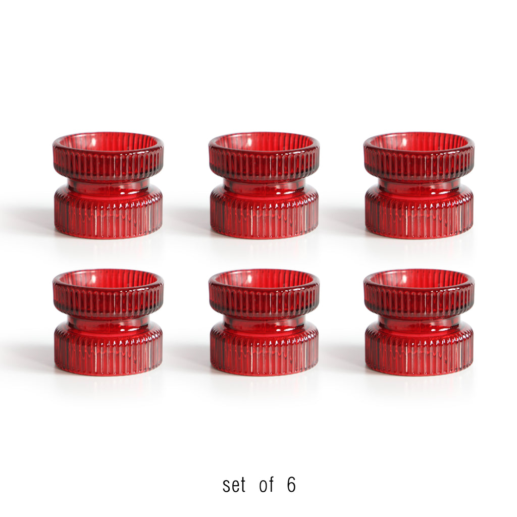 Bougeoirs en verre pour bougies piliers (lot de 6)