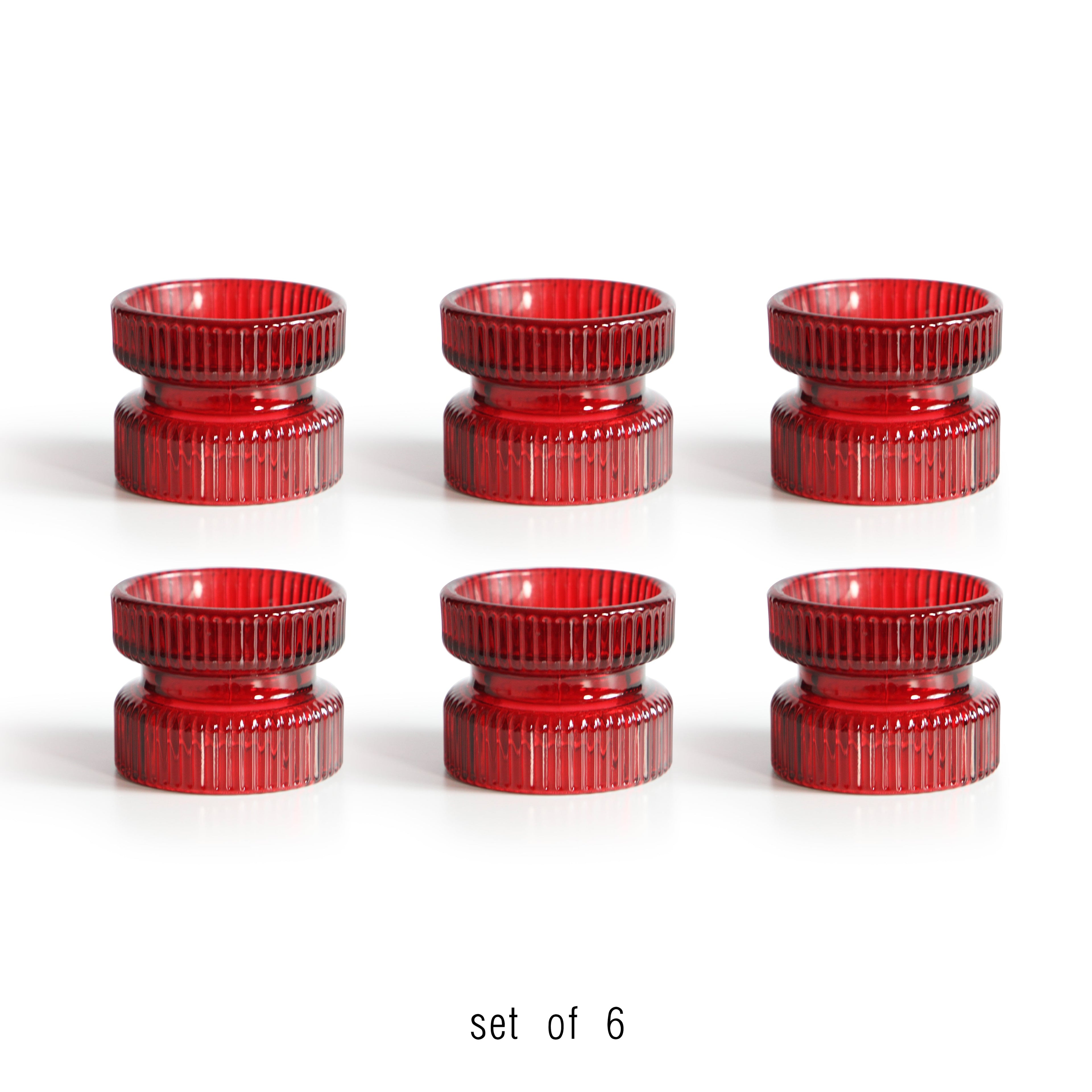 Bougeoirs en verre pour bougies piliers (lot de 6)