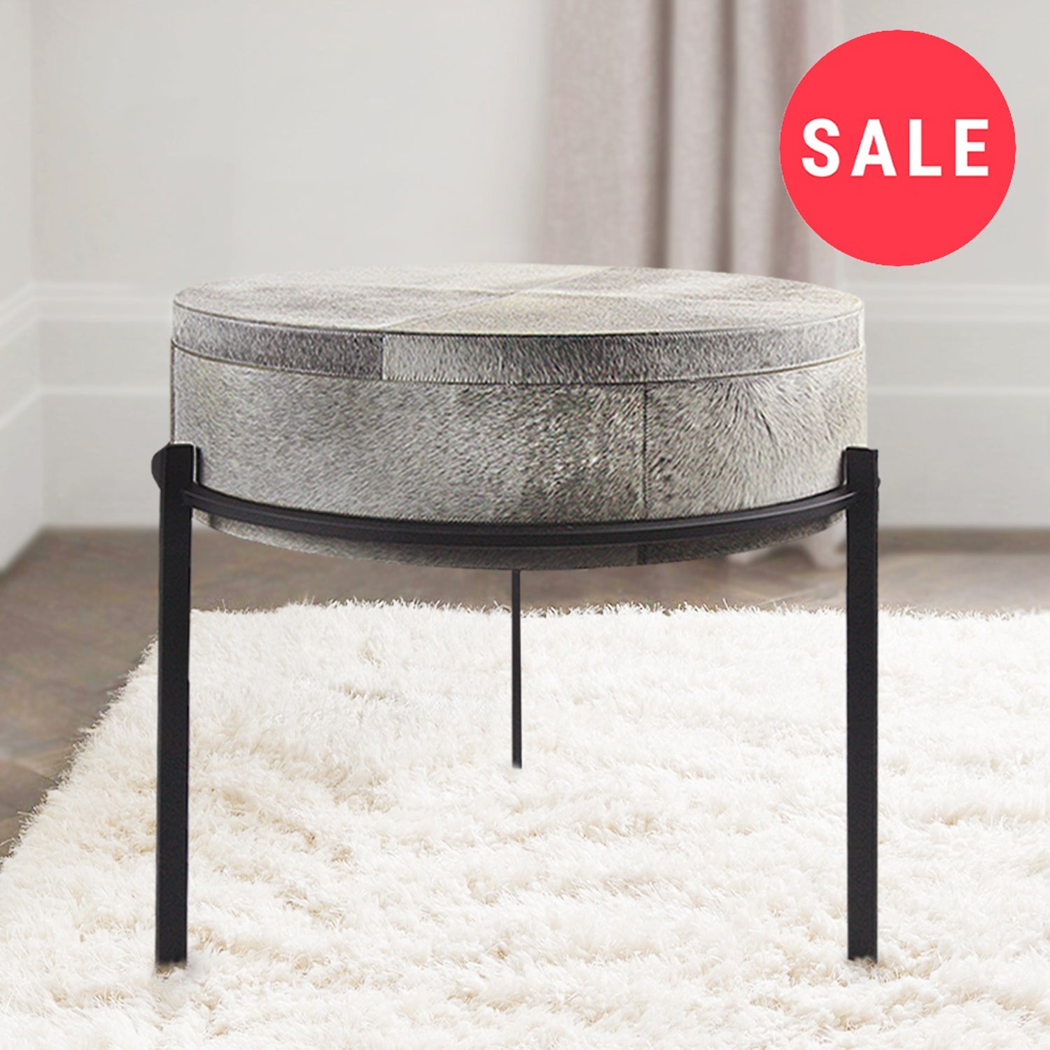 Table d'appoint en cuir givré