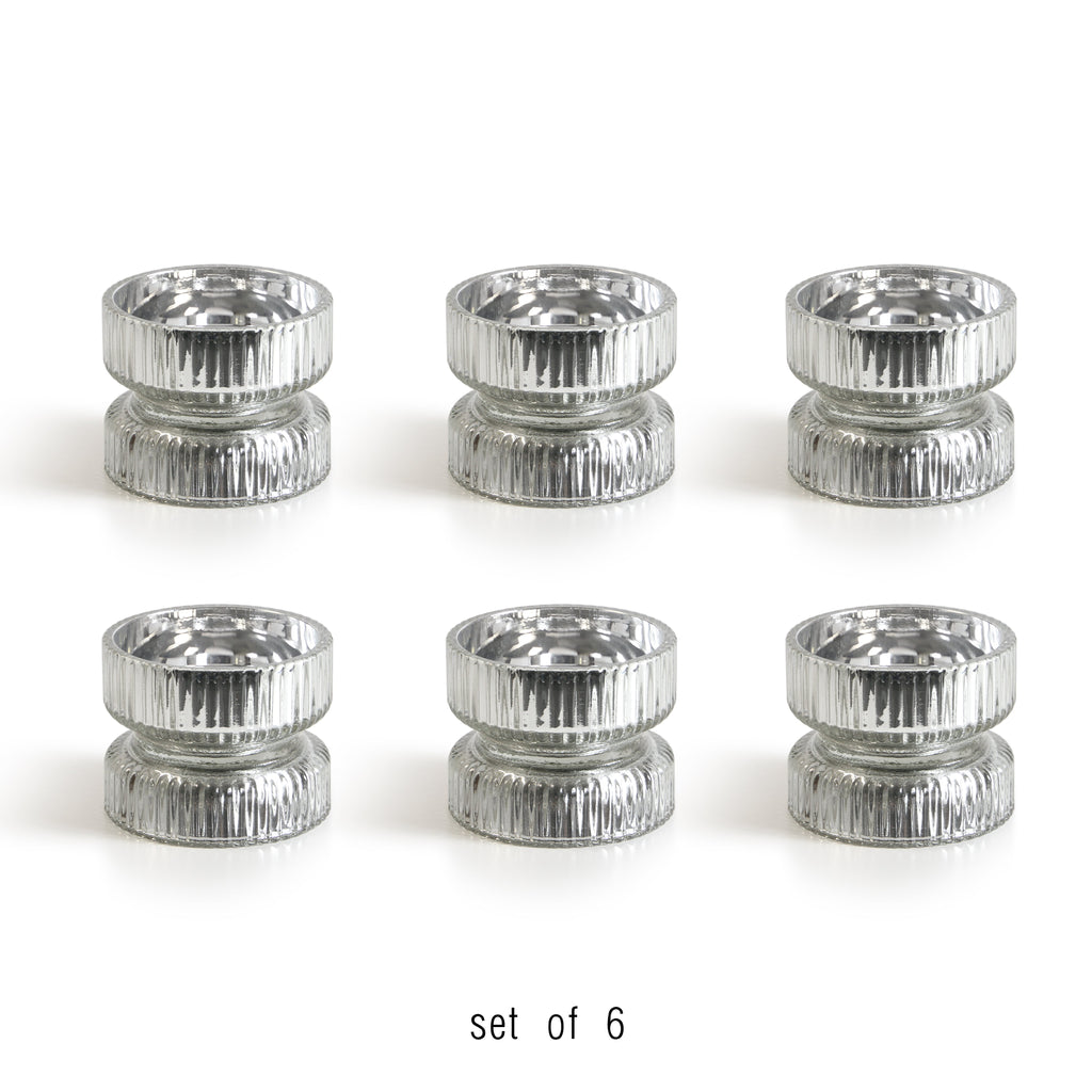 Bougeoirs en verre pour bougies piliers (lot de 6)