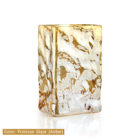 Vase rectangulaire en verre irisé