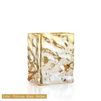 Vase rectangulaire en verre irisé