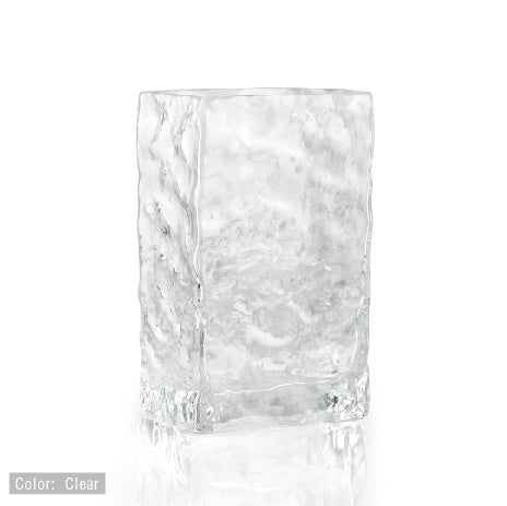 Vase rectangulaire en verre irisé