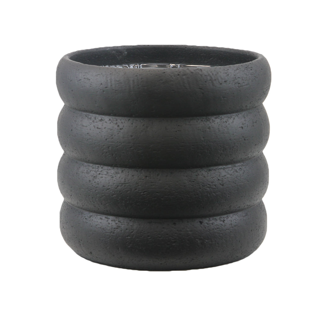 Pot de fleurs arrondi en terre cuite