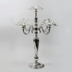 Candélabre à 5 branches en cristal et pétales