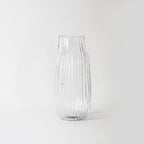 Vase en verre à rayures veinées