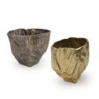 Vase en aluminium à effet doré