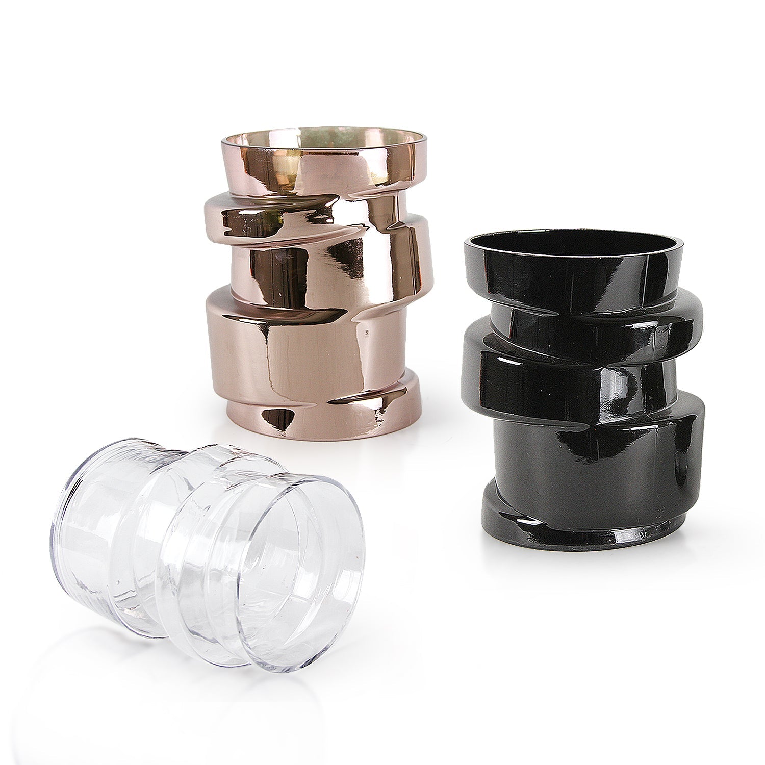 Vase en verre massif de qualité supérieure en spirale