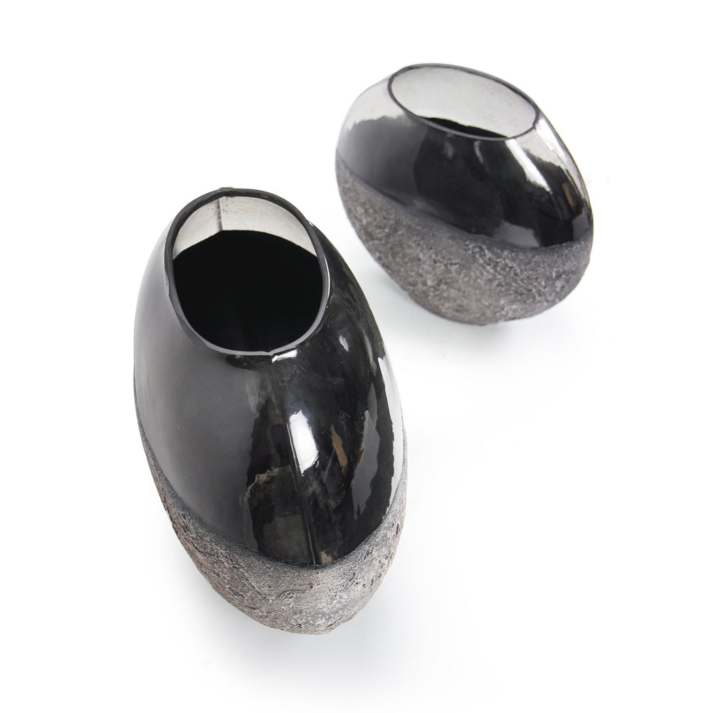 Vase décoratif en verre lunaire