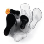 Vase en verre de qualité supérieure à côtes ondulées