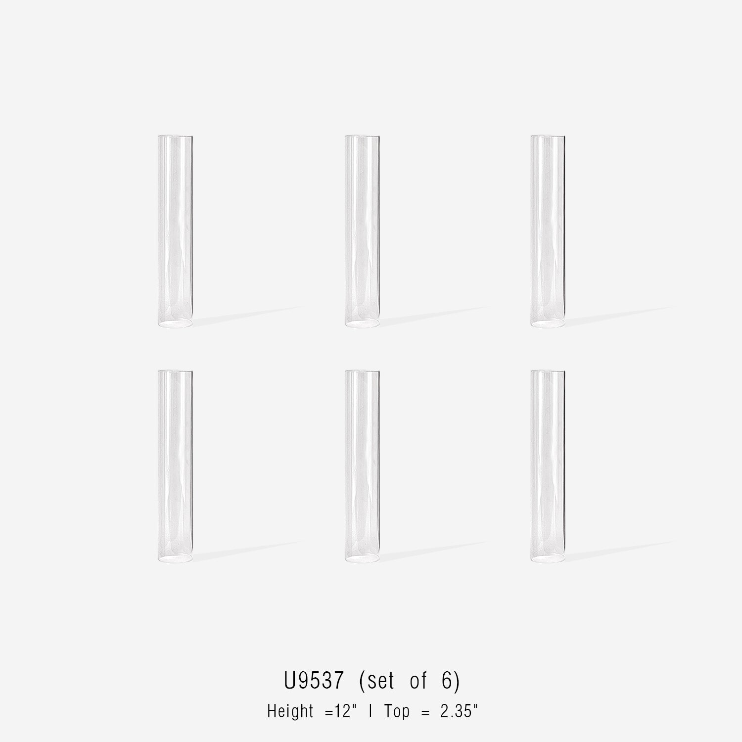 Bougeoirs ouragan en verre en forme de cheminée (lot de 6)