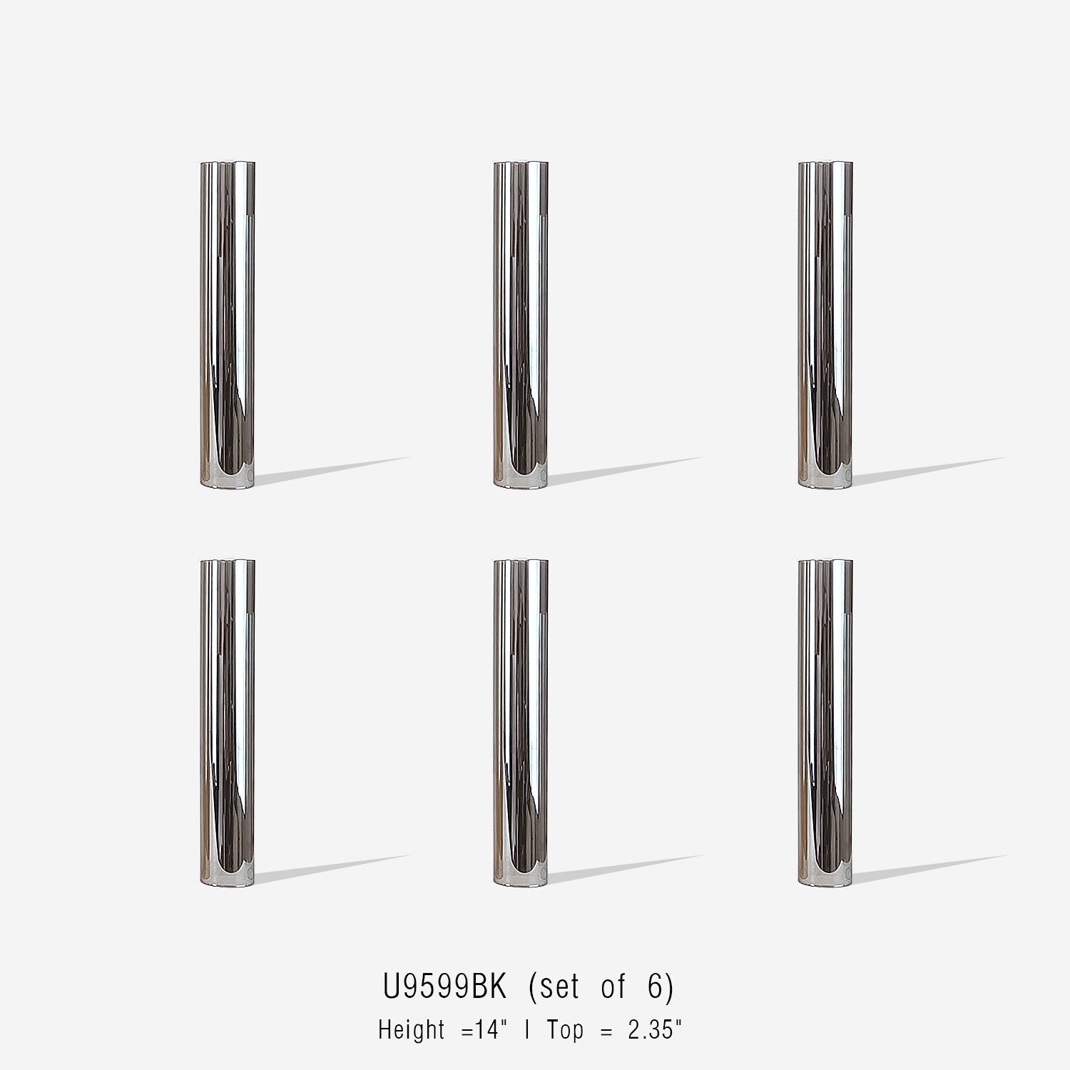 Bougeoirs ouragan en verre en forme de cheminée (lot de 6)